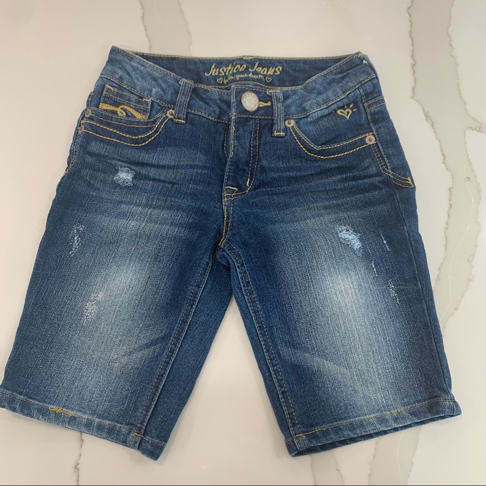 Justice Long Denim Shorts